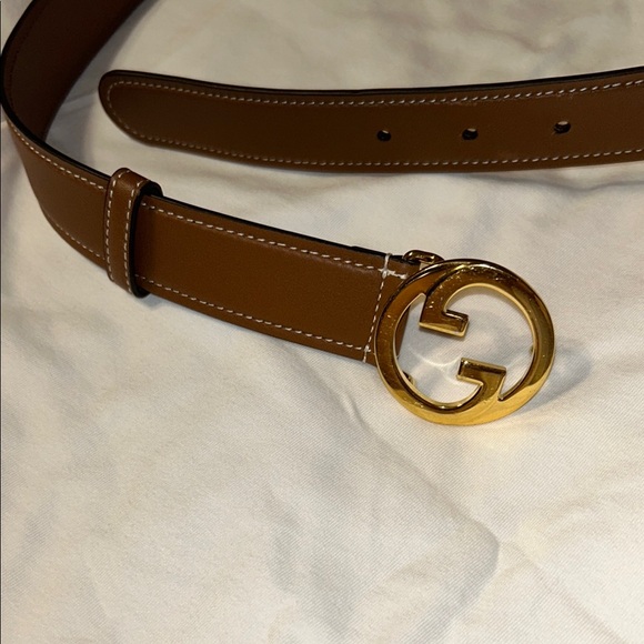Gucci Other - Gucci Brown Leather Belt with Gold Buckle
